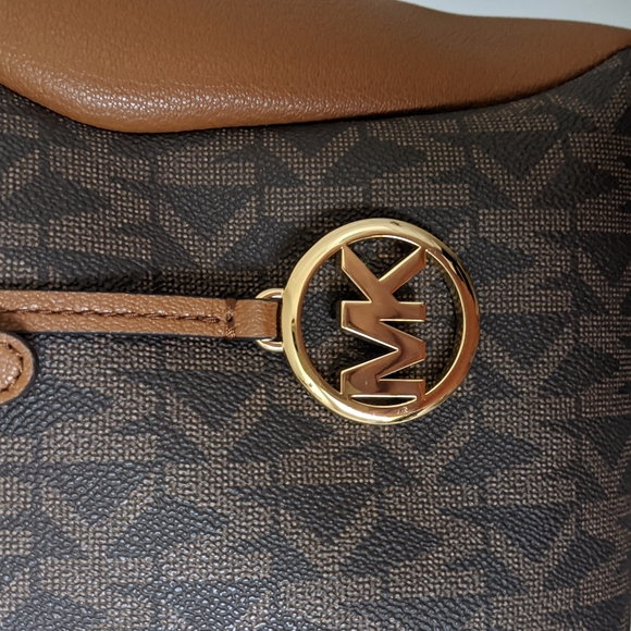 Michael Kors Coraline Tote Bag Signature Luggage Logo and Brown Leather - Picture 6 of 13